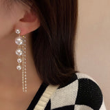 Ultralong Exaggerated Pearl Air Flow Su Earrings