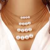 Multilayer Plain Pearl Necklace