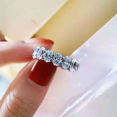 Oval Zircon Open Ring
