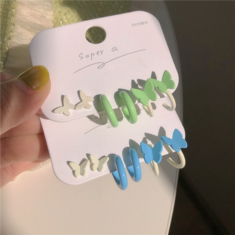 Colorized Butterfly Earrings Set