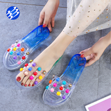 Multicolor Beads Women Jelly Slippers