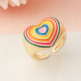 Heart Multicolor Enamel Ring