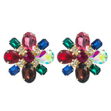 Multicolor Flower Earrings Non Piercing Lady (Chutki)