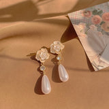 Camellia With Pearl Earrings
