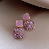 Retro Purple Diamond Stud