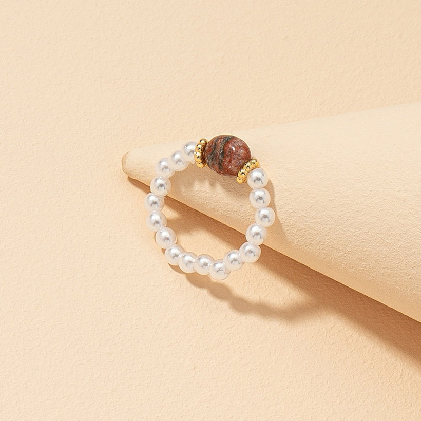 Pearl Stone Ring (Set of 3)