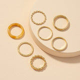 Resin Metal Rings - 7pcs