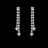 Long Diamond Necklace Earrings Set