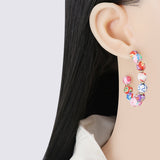 Ethnic Style C Shaped Color Beaded Earring