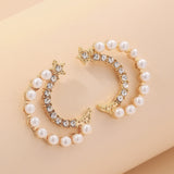Moon Star Pearl Earrings