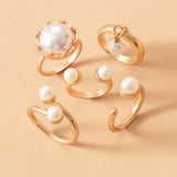 Goldplated Pearl Ring Set