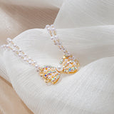 Pearl Multilayer Necklace with Brooch