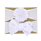 Flower Fabric Baby Headband Set - 2pcs
