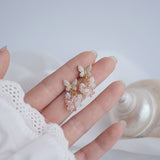Crystal Diamond Butterfly Earrings