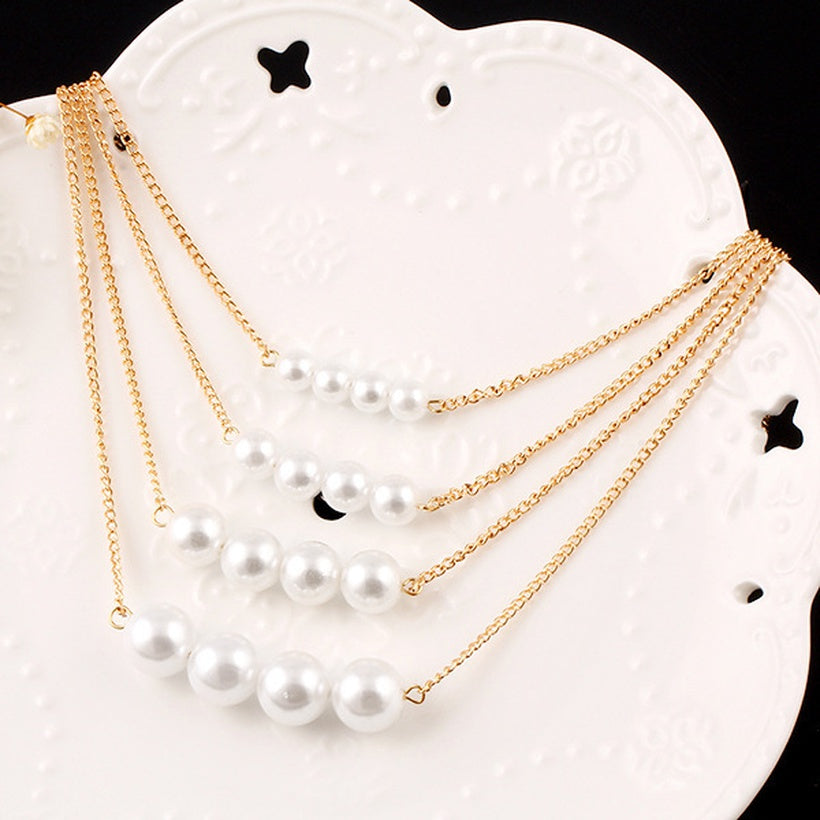 Multilayer Plain Pearl Necklace