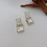 Transparent Square Crystal Earrings