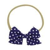 Polka Bow Fabric Headband Set (4pcs)