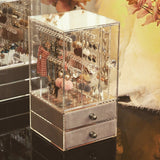 Transparent Acrylic Velvet Jewellery Storage Rack