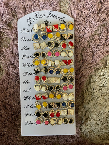 Assorted Earrings Tray- 36 pairs