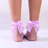 Kids Bow Fishnet Socks