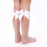 Kids Bow Fishnet Socks