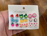 Stud Earrings Pack (9 Pairs)