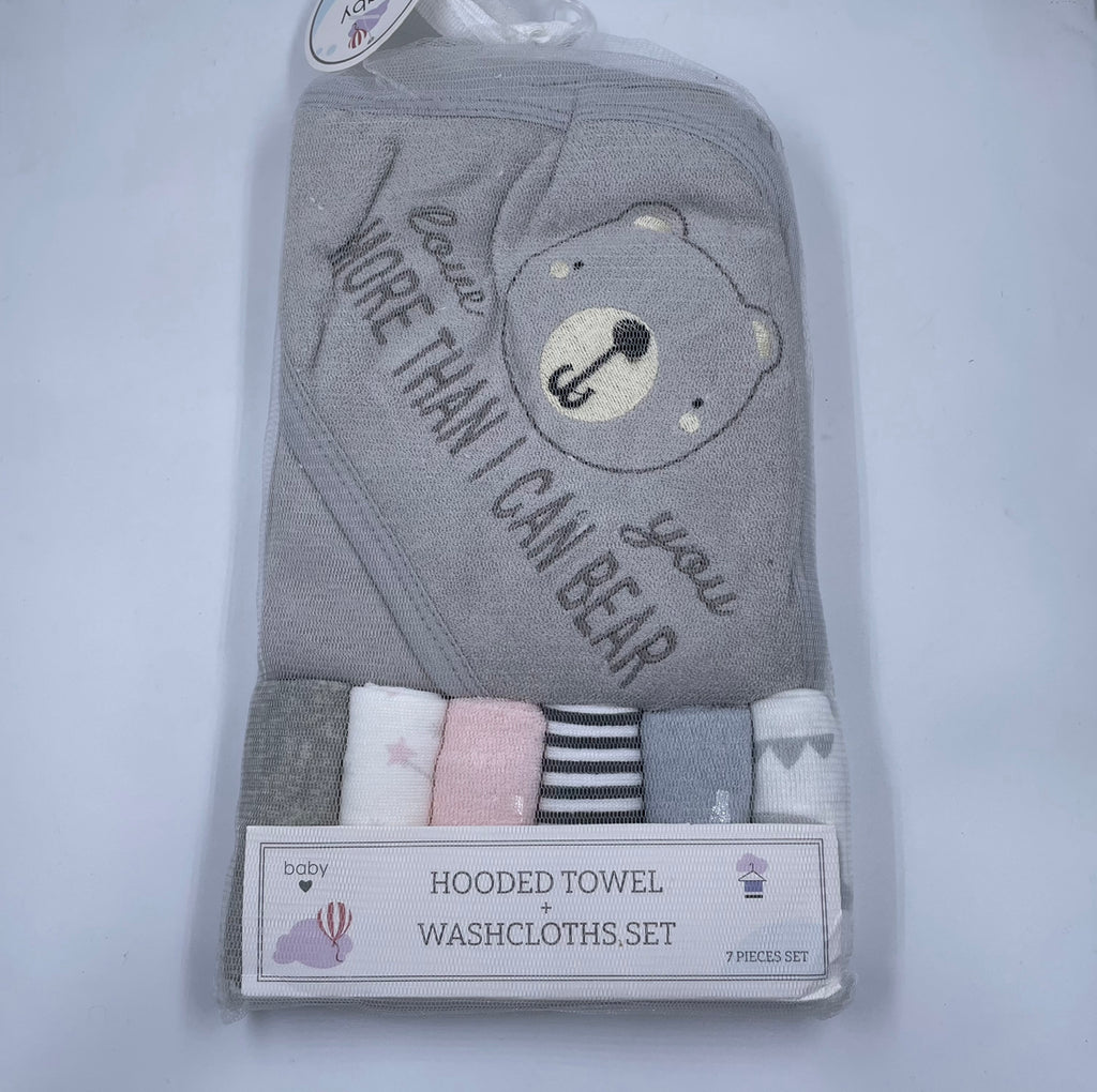 Baby Hooded Towel and Washcloth Set