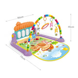 Baby Gym Mat with Piano Fitness Rack