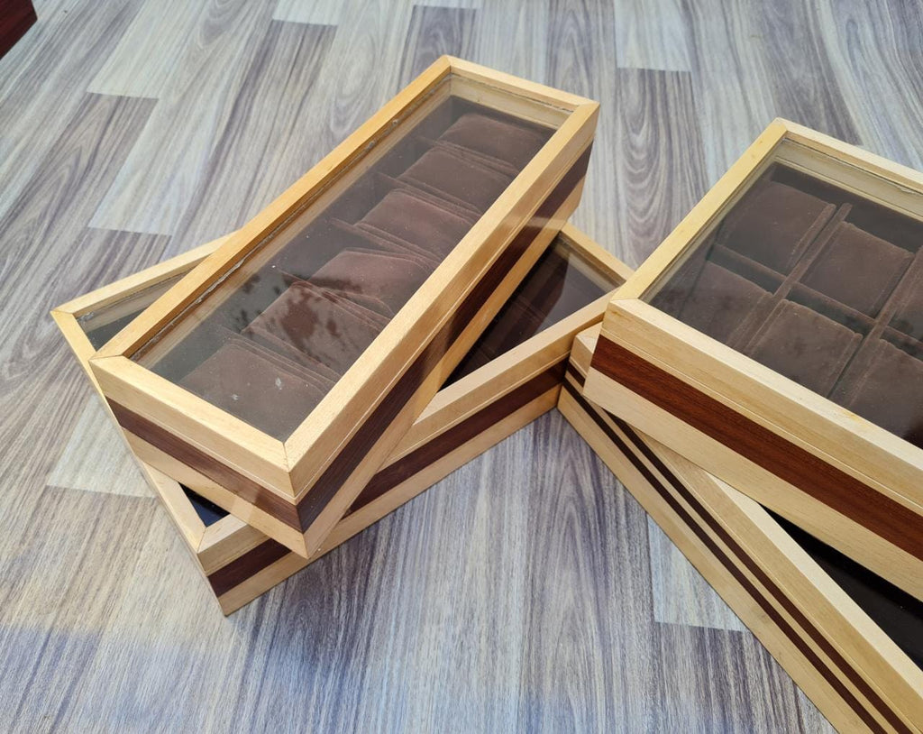 Maple Wood Watch and Sunglasses Storage Box (6/12/6+3)