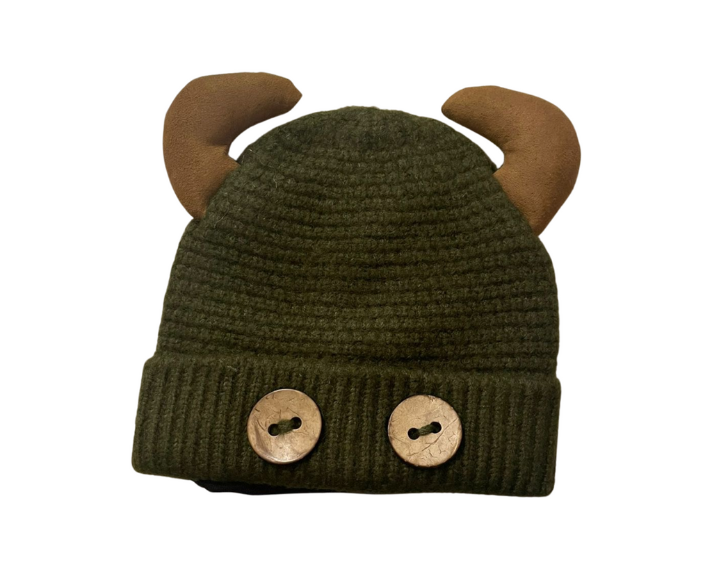 Baby Winter Cap with Horns and Button