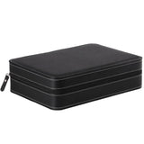 PU Leather Portable Watch Storage Bag with Zip (10 Slots) - Black