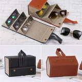 Portable Glasses Organizer 4/6 Multi-slot Storage Travel Folding Case