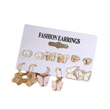 Butterfly Earrings Set - 6 pairs