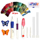 Magic Embroidery Punch Needles & 50pcs Colors Embroidery Threads