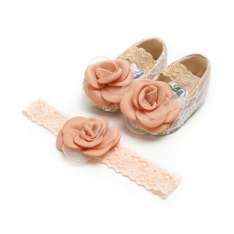 Lace Floral Shoes & Band Set