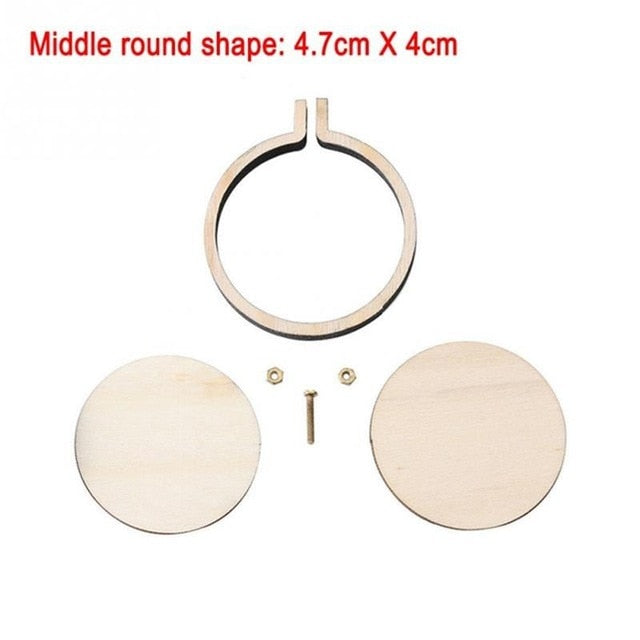 Mini Wooden Embroidery Hoop Ring Cross Stitch Frame