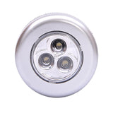 3 LED Battery Powered Tap Push Light - Closet Cabinet Kitchen Wall Lamp - [CS22]