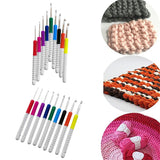 Colorful Soft Plastic Handle Alumina Crochet Hooks - 9pcs (2-6mm)