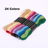 24 Mix Colors Embroidery Thread