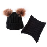 Baby Double Pom Pom Cap and Neckroll Set  - [CS22]